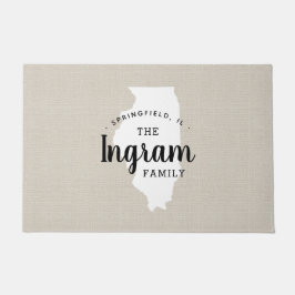 Staat Doormat der Familie Illinois Fußmatte