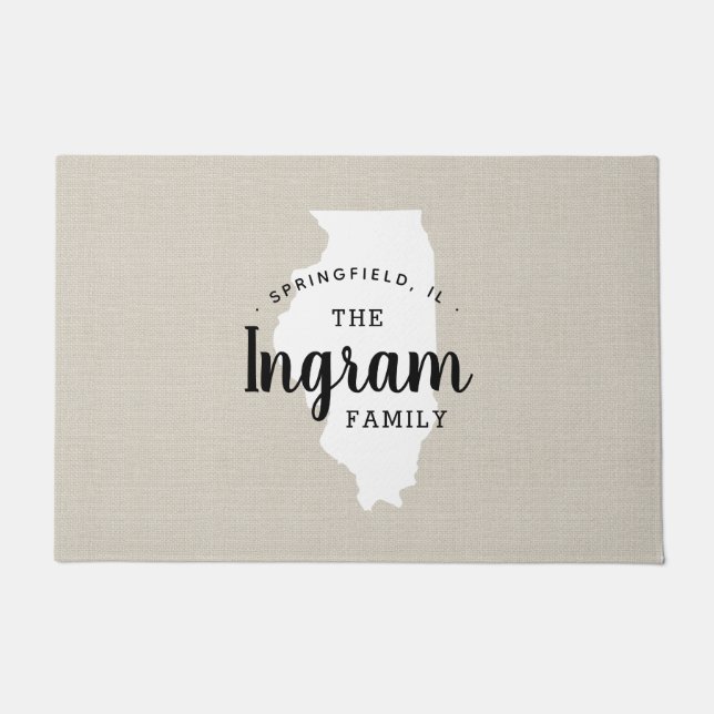 Staat Doormat der Familie Illinois Fußmatte (Vorderseite)