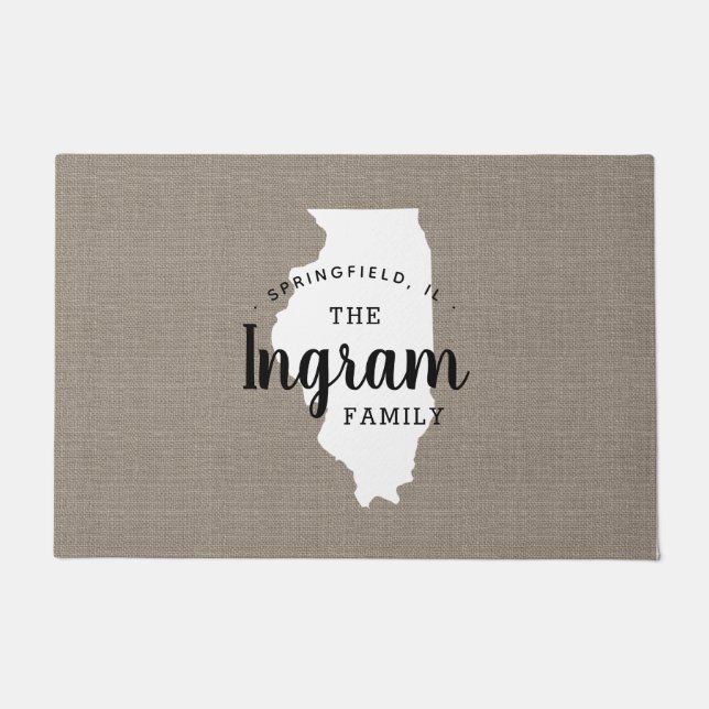 Staat Doormat der Familie Illinois Fußmatte (Vorderseite)