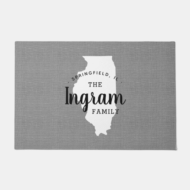 Staat Doormat der Familie Illinois Fußmatte (Vorderseite)