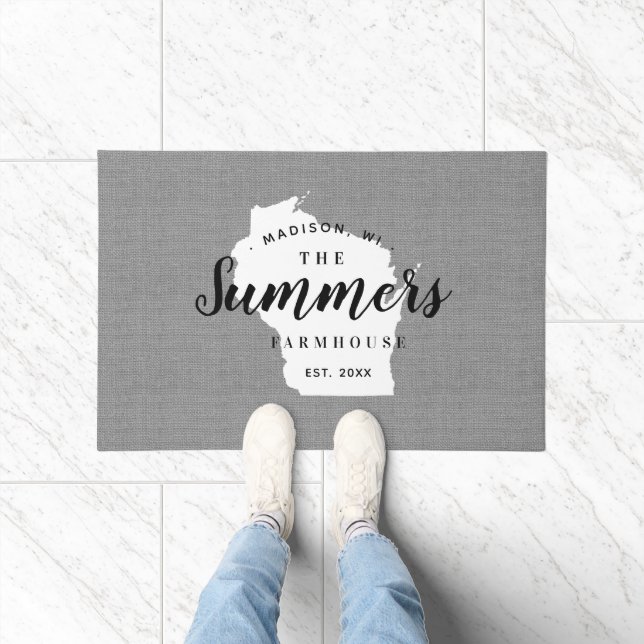 Staat Doormat für Wisconsin-Familie Fußmatte (Indoor)