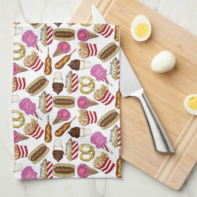 Staat Fasching Lebensmittel Nachos Cotton Candy Geschirrtuch (Viertel Falte)