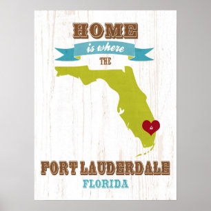 Staat Florida Kunst, Liebe Fort Lauderdale Art Poster
