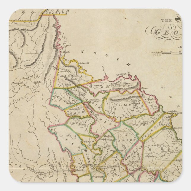 Staat Georgiens Quadratischer Aufkleber (Vorderseite)