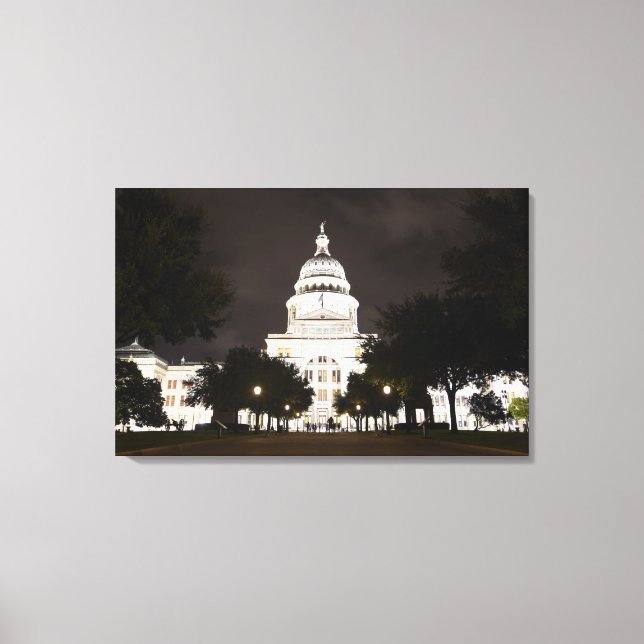 Staat Hauptstadt Austin, Texas am Abend Leinwanddruck (Vorderseite)