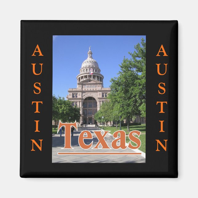 Staat Hauptstadt Gebäude, Austin, Texas Magnet (Vorne)