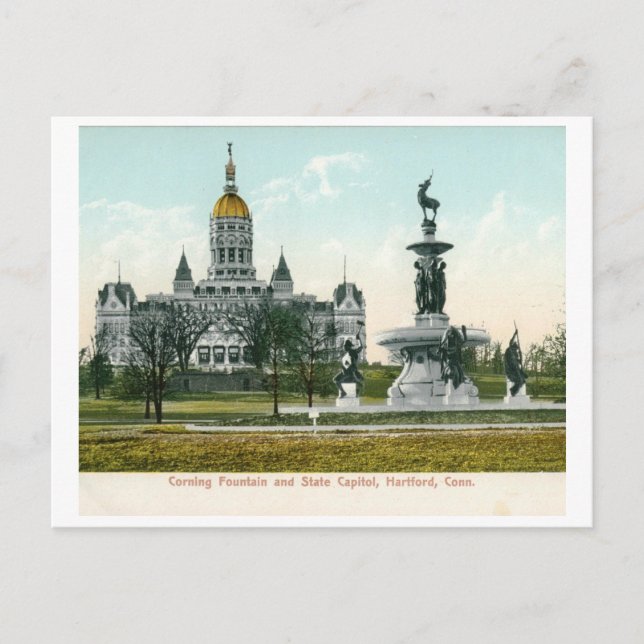 Staat Hauptstadt, Hartford CT 1907 Vintag Postkarte (Vorderseite)