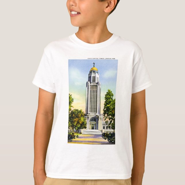 Staat Hauptstadt Tower, Lincoln, Nebraska T-Shirt (Vorderseite)