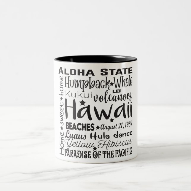 Staat/Hawaii Zweifarbige Tasse (Mittel)