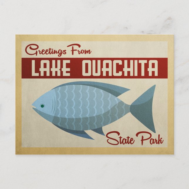 Staat Lago Ouachita  Park Fischen Postkarte (Vorderseite)