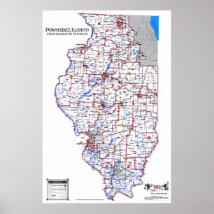 Staat Legislative Distrikte - Downstate Illinois Poster