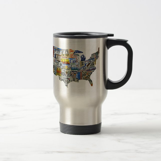 Staat-Lizenz-Platten-Karten-Reise-Tasse Reisebecher (Rechts)