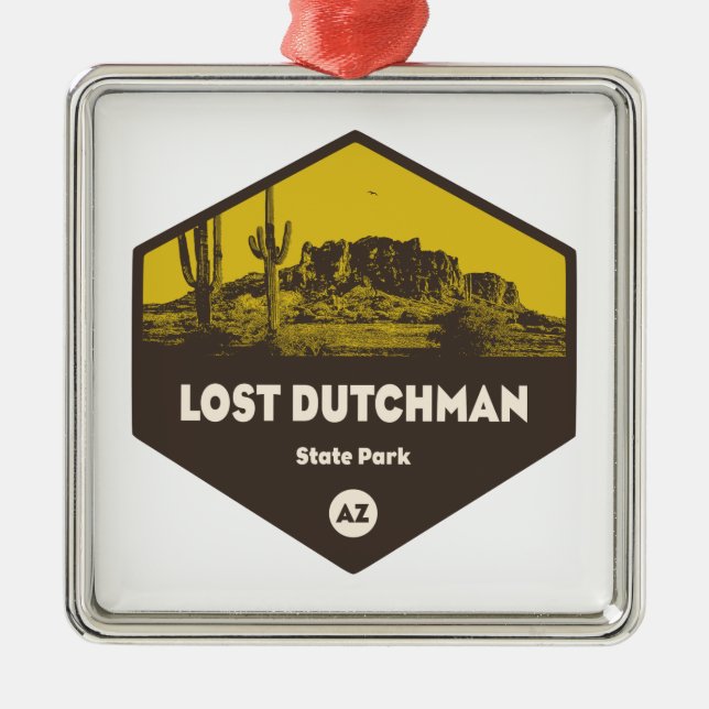 Staat Lost Dutchman Park Arizona Ornament Aus Metall (Vorne)