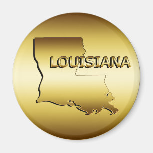 STAAT LOUISIANA GOLD MEDALLION MAGNET