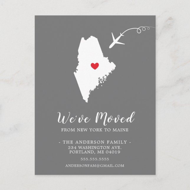 Staat-MAINE-Postkarte verschieben Postkarte (Vorderseite)