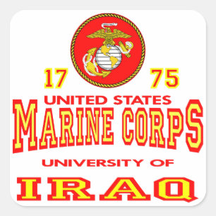 Staat-Marineinfanteriekorps-Universität vom Irak Quadratischer Aufkleber