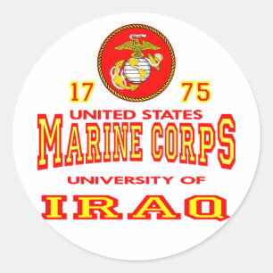 Staat-Marineinfanteriekorps-Universität vom Irak Runder Aufkleber