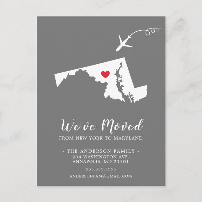 Staat MARYLAND Post Card verschieben Postkarte (Vorderseite)