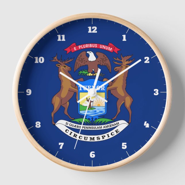 STAAT MICHIGAN FLAG UHR (Vorderseite)