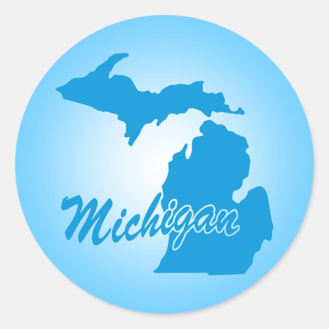 Staat Michigan Runder Aufkleber (Vorderseite)