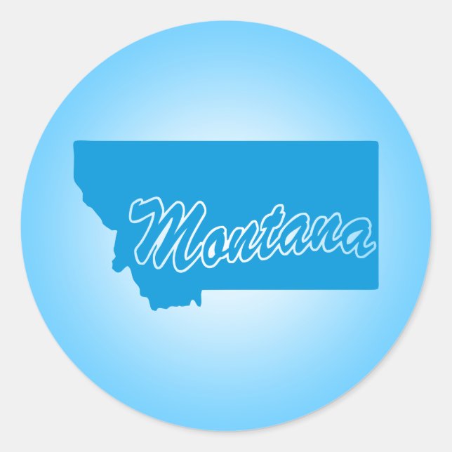 Staat Montana Runder Aufkleber (Vorderseite)