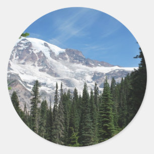 Staat Mt Ranier Washington durch Julie L. Runder Aufkleber