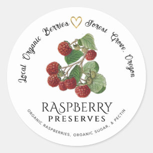 Staat Name Raspberries Goldenes Herz-Gelee-Label Runder Aufkleber