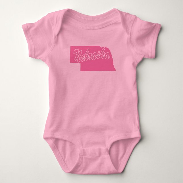Staat Nebraska Form Baby Bodysuit Baby Strampler (Vorderseite)