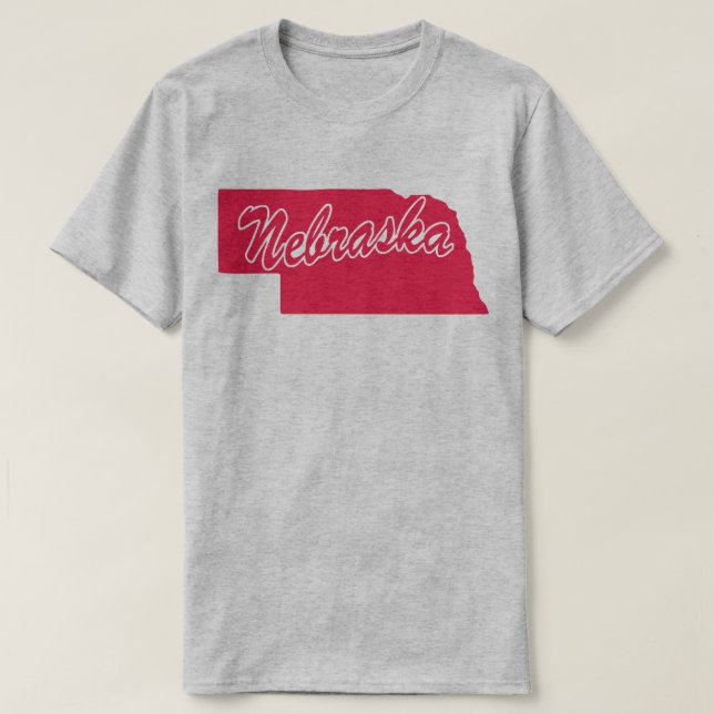 Staat Nebraska Form T - Shirt (Design vorne)