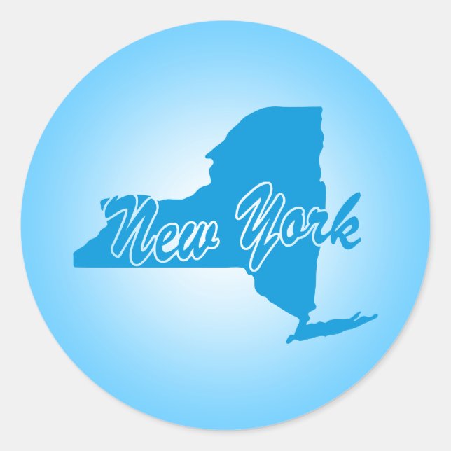 Staat New York Classic Round Sticker (Vorderseite)