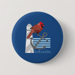 Staat nördlich von Carolina vogel, Leuchtturm Button