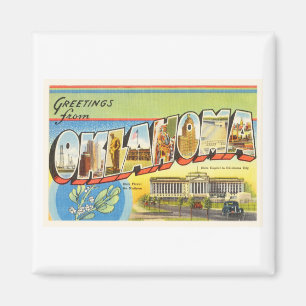 Staat Oklahoma OK Alte Jahrgang Reise Souvenir Magnet