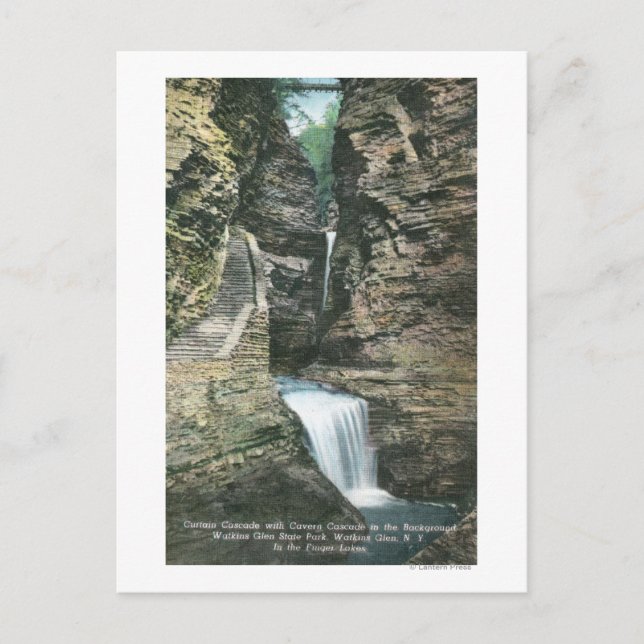 Staat Park Aussicht Vorhang und Cavern Cascades Postkarte (Vorderseite)