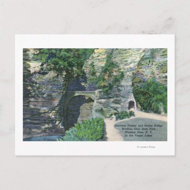 Staat Park Eingang Tunnel und Sentry Bridge Postkarte (Vorderseite)