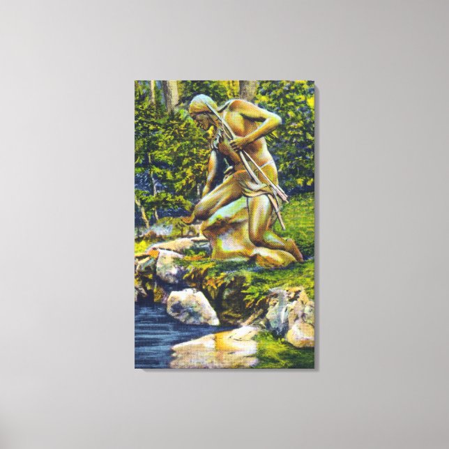 Staat Park Indian Statue Leinwanddruck (Vorderseite)