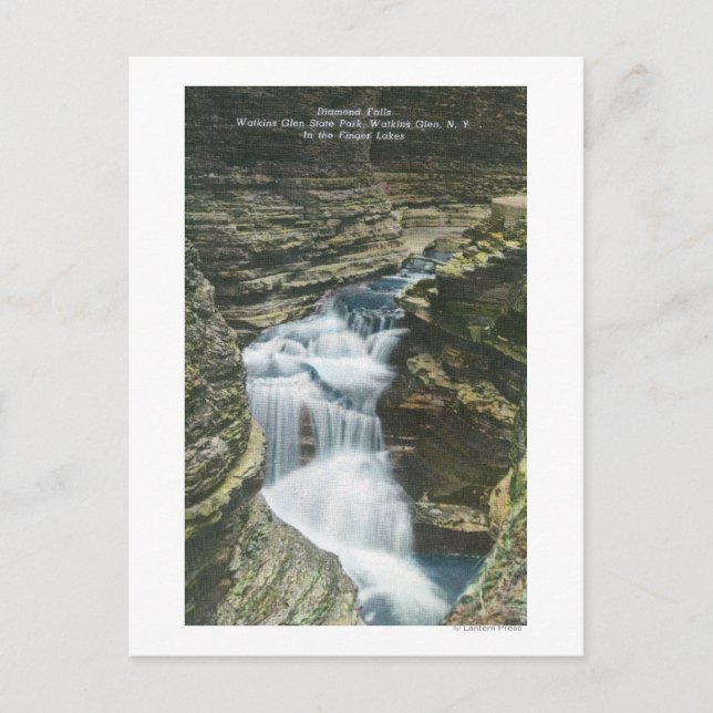 Staat Park View of Diamond Falls Postkarte (Vorderseite)