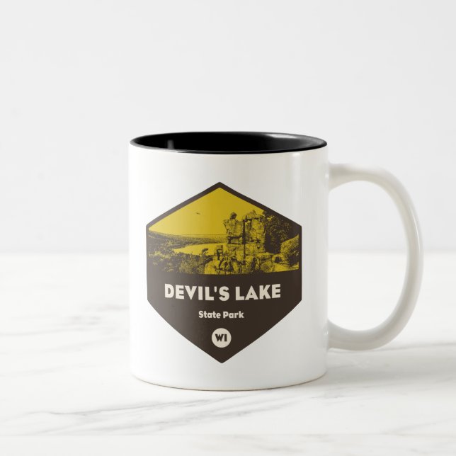 Staat Park Wisconsin Zweifarbige Tasse (Rechts)