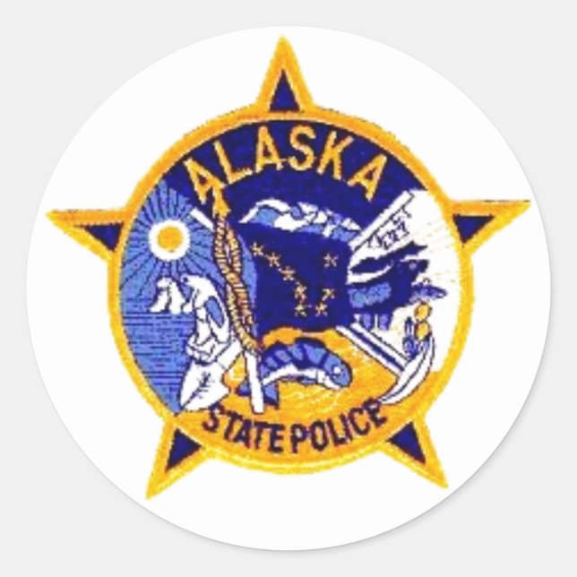 Staat Police - Alaska Runder Aufkleber (Vorderseite)