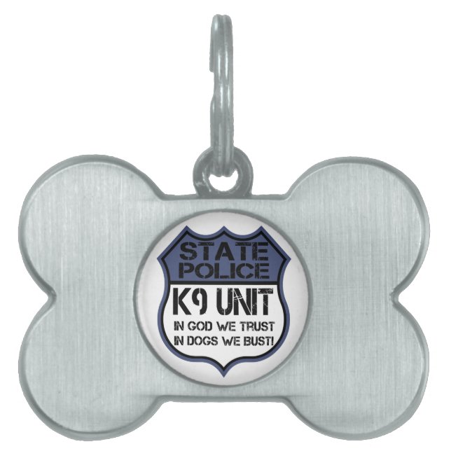 Staat Police K9 Referat Gott Wir vertrauen Motto Tiermarke (Vorderseite)