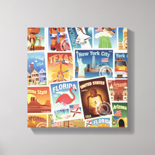 Staat-Porto-Briefmarken Leinwanddruck