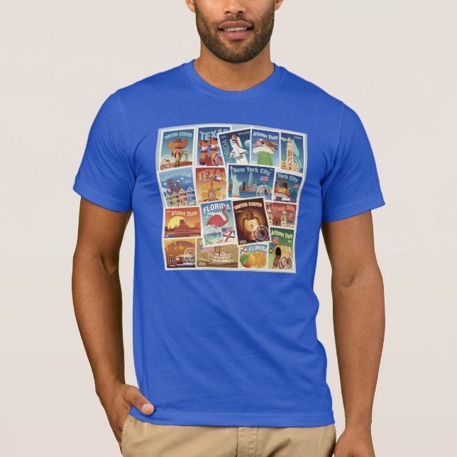 Staat-Porto-Briefmarken T-Shirt (Vorderseite)