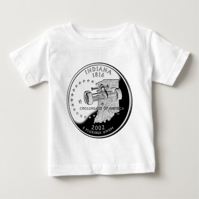 Staat Quarter of Indiana Reverse Side Imitats Baby T-shirt (Vorderseite)