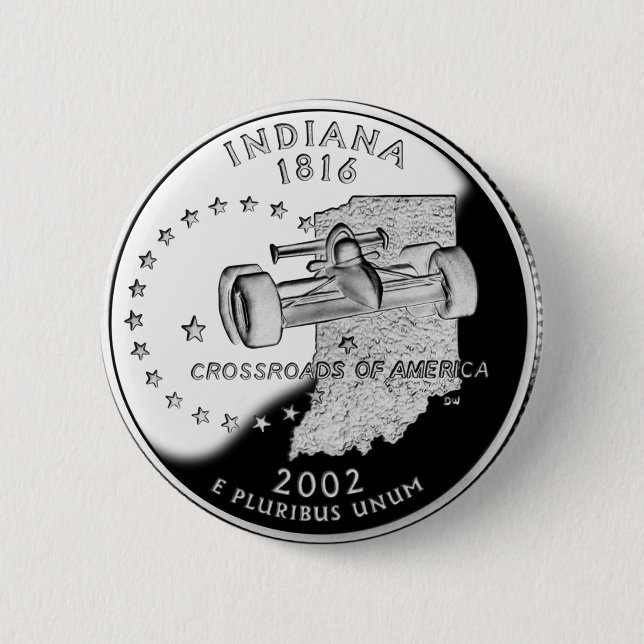 Staat Quarter of Indiana Reverse Side Imitats Button (Vorderseite)