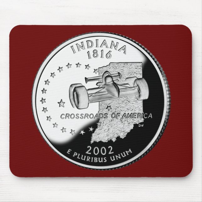 Staat Quarter of Indiana Reverse Side Imitats Mousepad (Vorne)