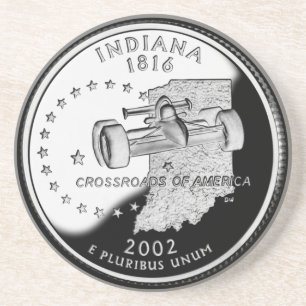 Staat Quarter of Indiana Reverse Side Imitats Sandstein Untersetzer