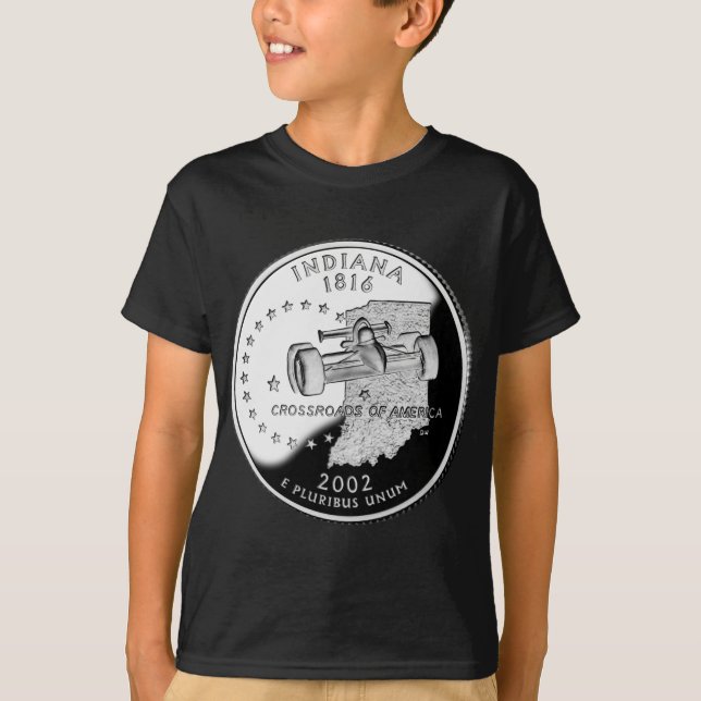 Staat Quarter of Indiana Reverse Side Imitats T-Shirt (Vorderseite)