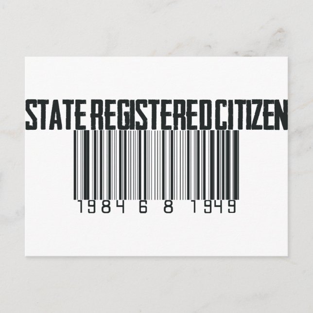 Staat registriert postkarte (Vorderseite)