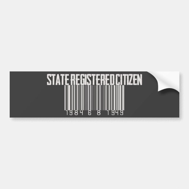 Staat registrierter Bürger Autoaufkleber (Vorne)