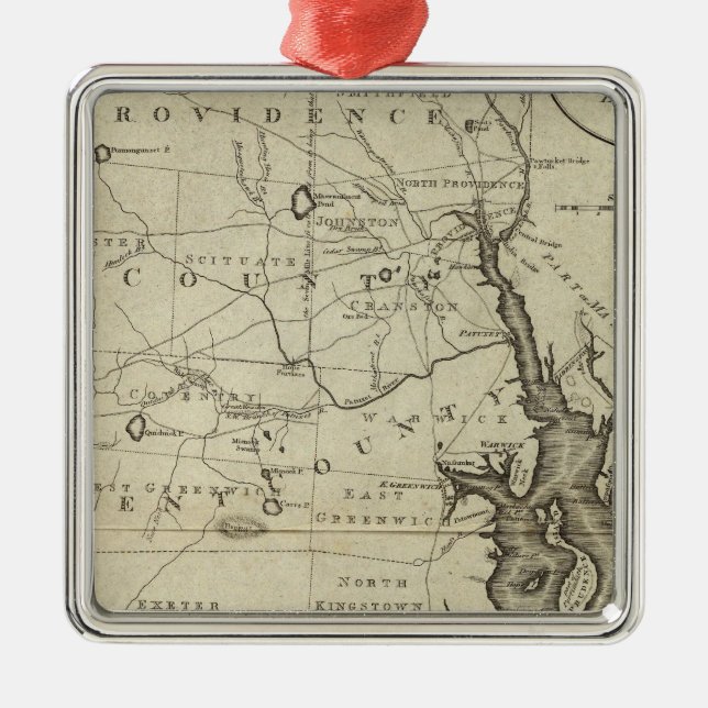 Staat Rhode Island 2 Ornament Aus Metall (Vorne)