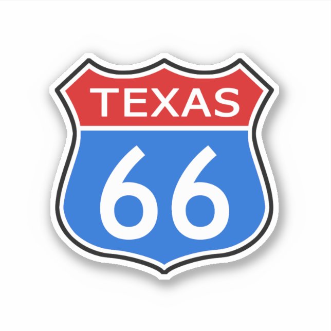 Staat Route 66 Travel Texas Aufkleber (Vorderseite)